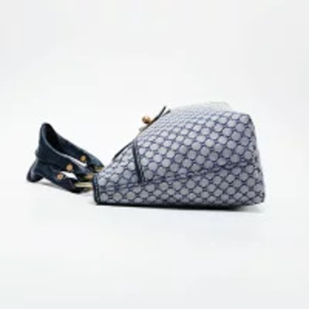 Celine Macadam Canvas Handbag Navy Blue - Picture 4 of 13
